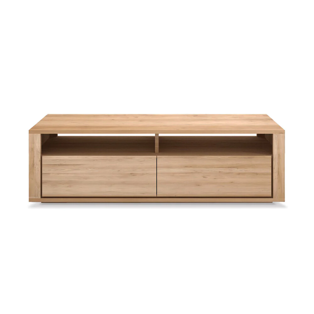 Wood TV Stand With Storage Cabinet