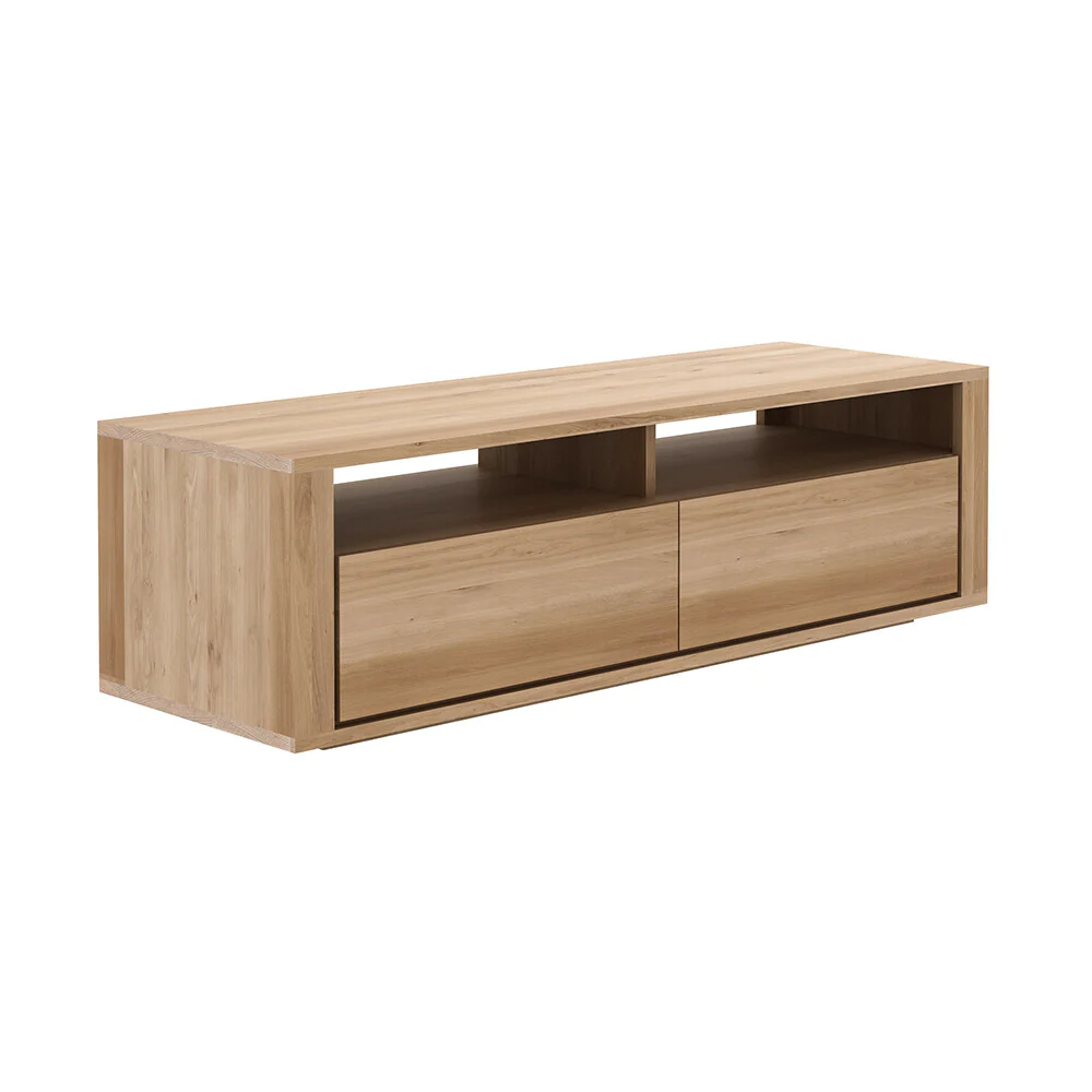 Wood TV Stand With Storage Cabinet